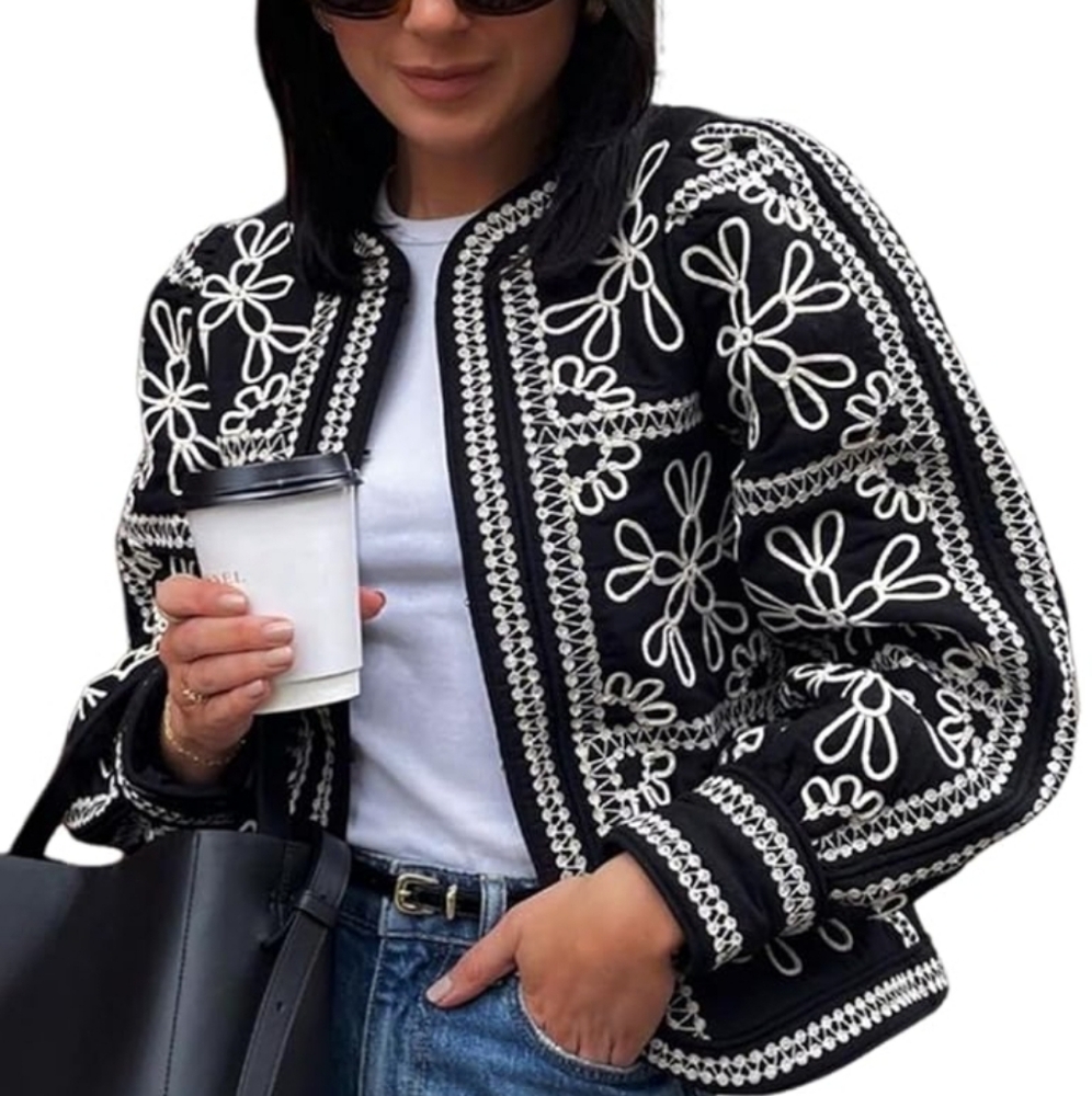 Yimoon Quilted Floral jacket Wmns sz M